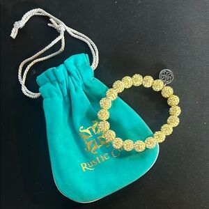 Rustic Cuff Gold Beaded Bracelet